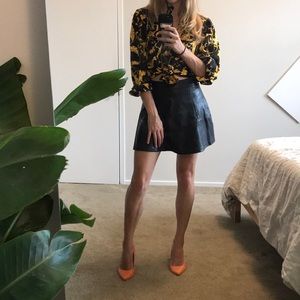 Black leather skirt